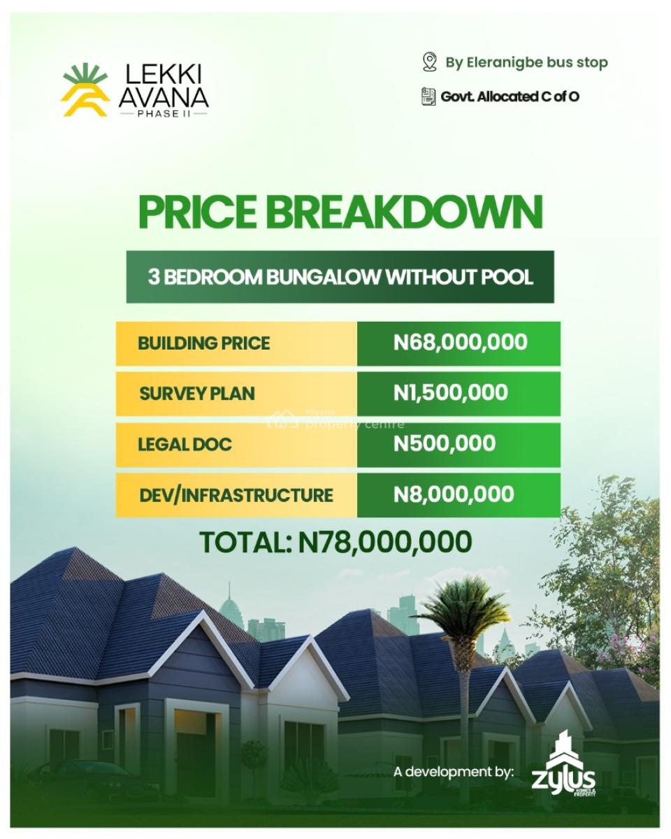 Hottest Luxury 4 Bedroom Bungalows in Ibeju Lekki Right Now, Lekki Avanna 2, Eleranigbe, Ibeju Lekki, Lagos, Detached Bungalow for Sale