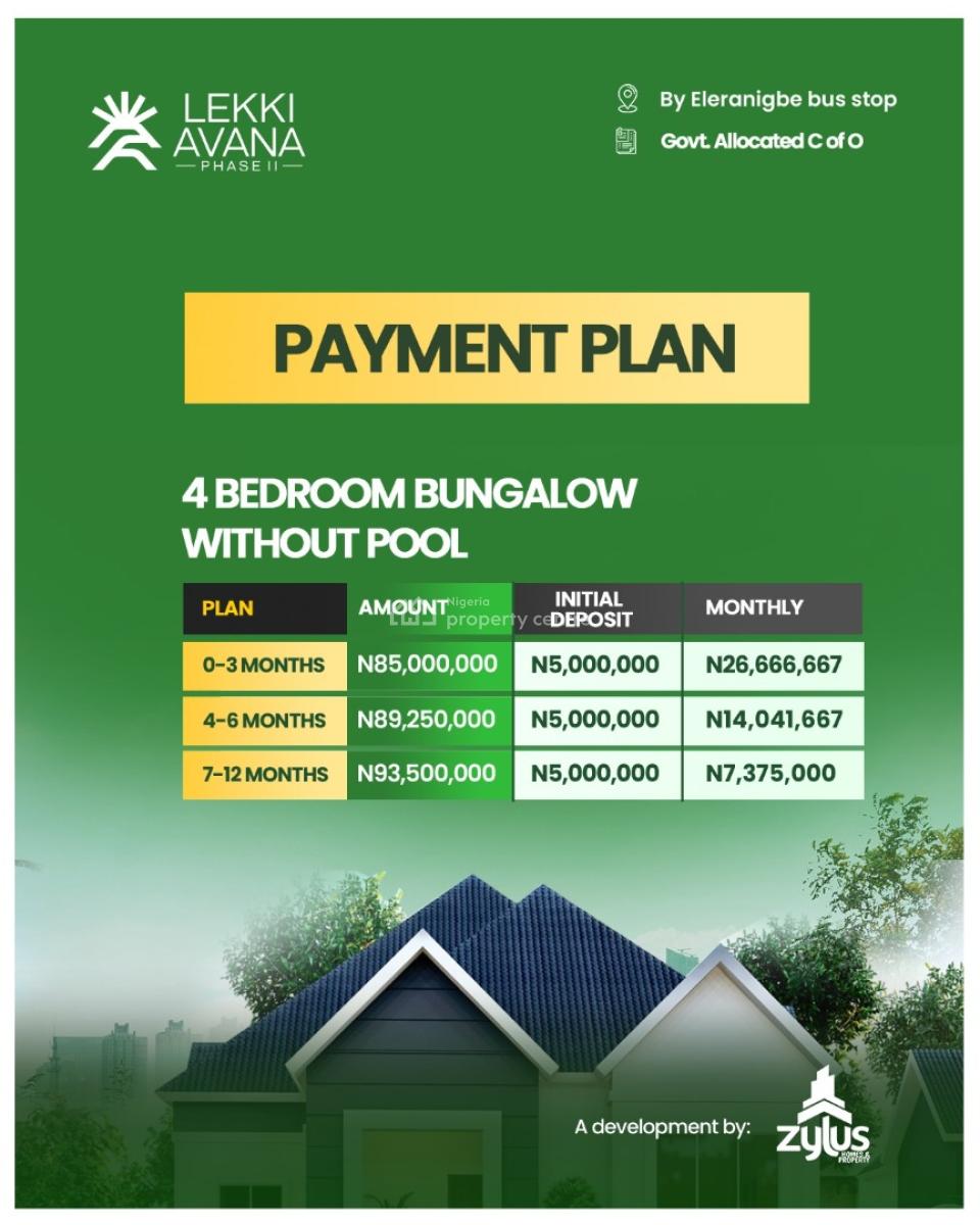 Hottest Luxury 4 Bedroom Bungalows in Ibeju Lekki Right Now, Lekki Avanna 2, Eleranigbe, Ibeju Lekki, Lagos, Detached Bungalow for Sale