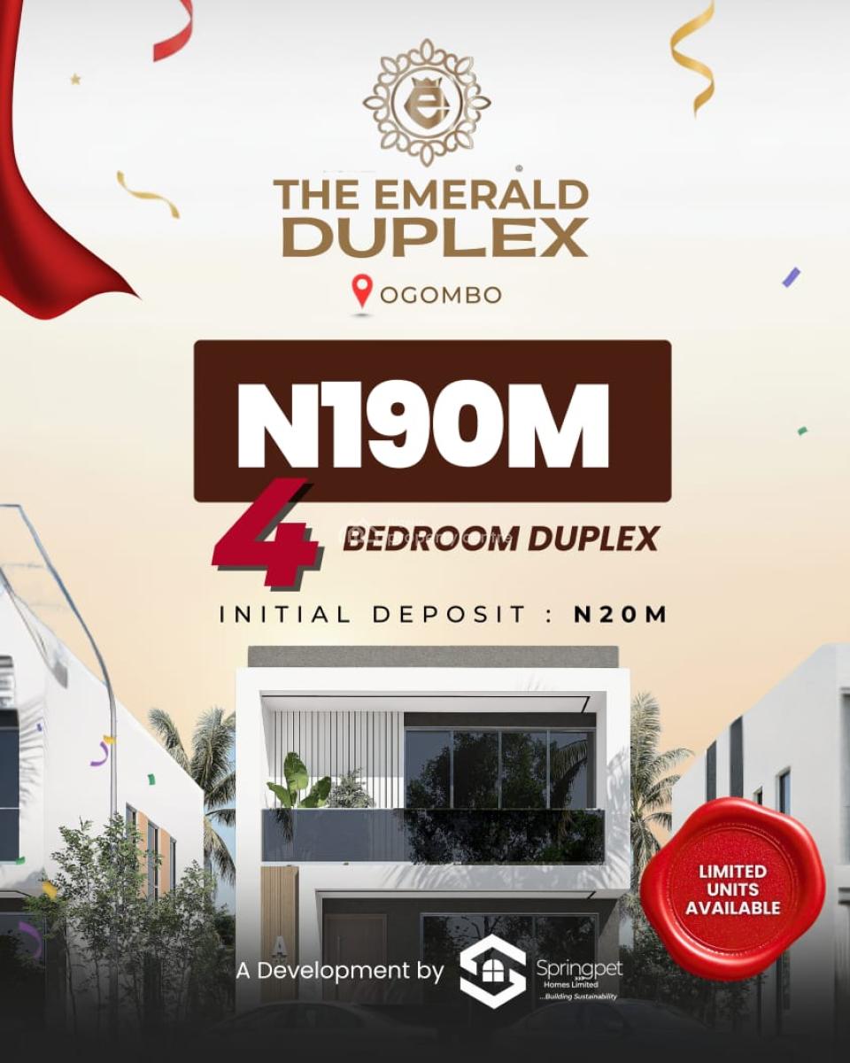 3/4 Bedeoom Emerald Luxury Homes with Bq, Ogombo, Ajah Lagos Nigeria, Ajah, Lagos, Detached Duplex for Sale