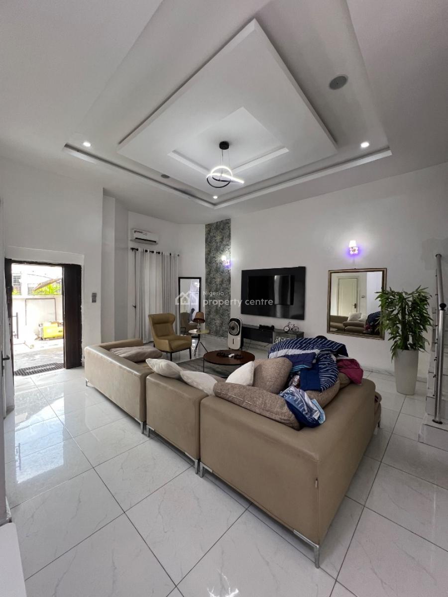 Furnished 4 Bedroom Semi Detached Duplex with a Bq, Chevron, Lekki, Lagos, Semi-detached Duplex for Rent