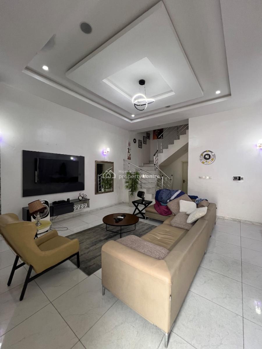 Furnished 4 Bedroom Semi Detached Duplex with a Bq, Chevron, Lekki, Lagos, Semi-detached Duplex for Rent