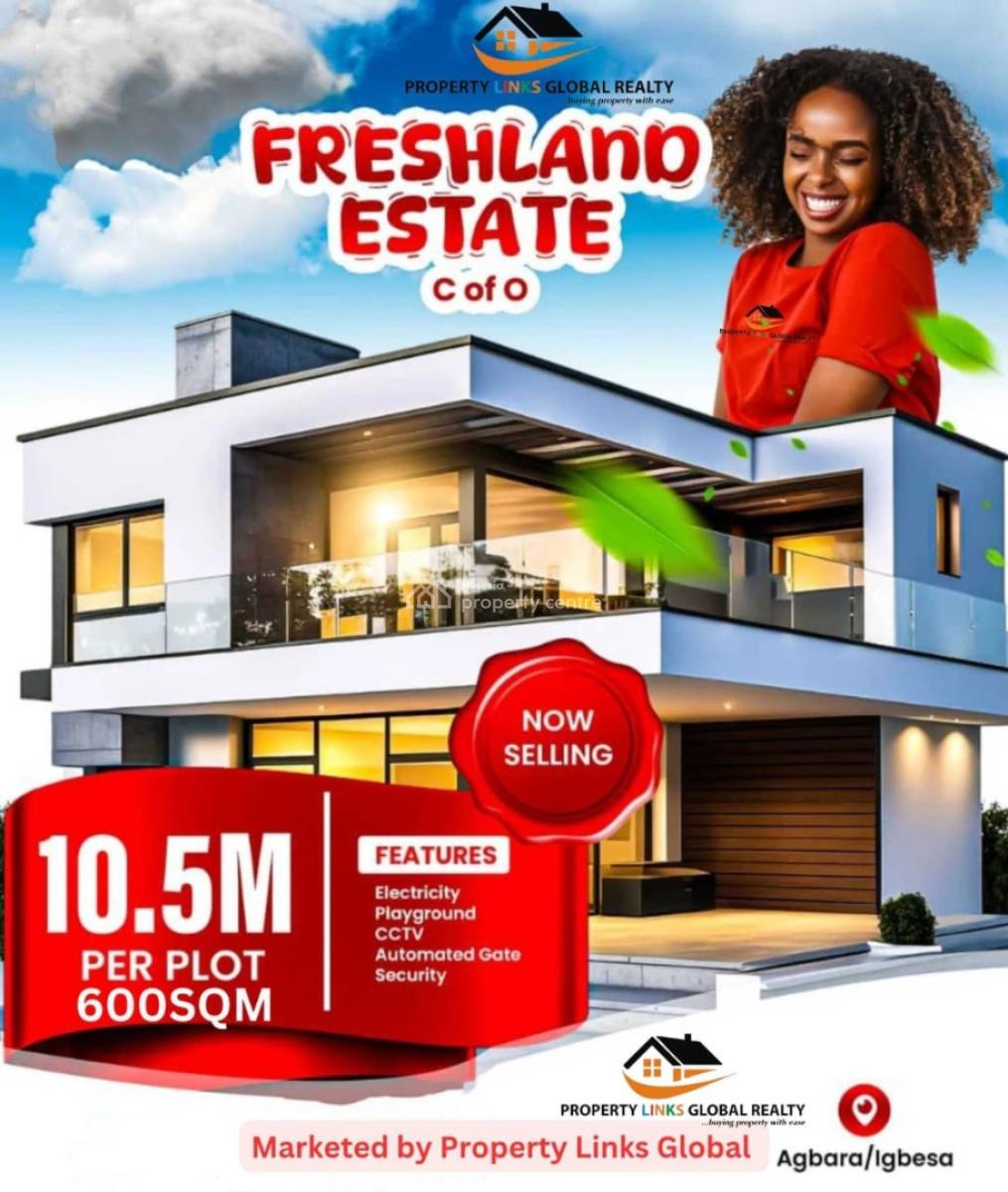 Luxury Buy and Build Land with C of O, Fresh Land Estate Close to Agbara Industrial Estate, Agbara-igbesa, Lagos, Residential Land for Sale