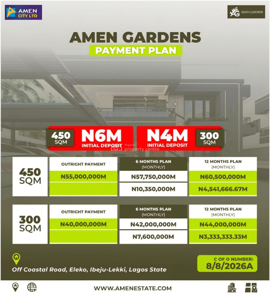 Premium Land Close with C of O, Amen Garden Estate, Ibeju Lekki, Lagos, Land for Sale