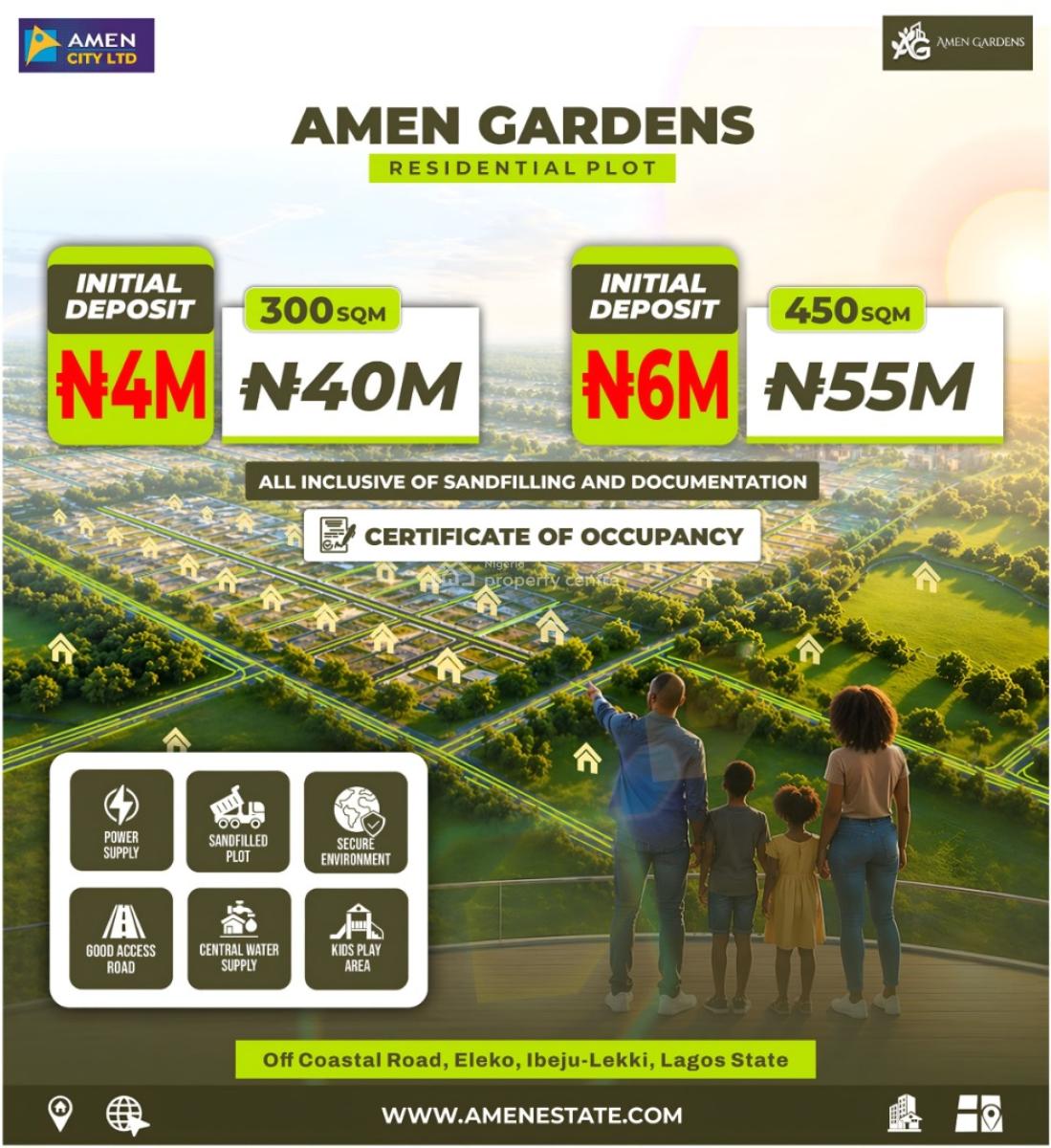Premium Land Close with C of O, Amen Garden Estate, Ibeju Lekki, Lagos, Land for Sale