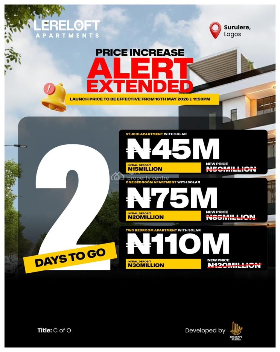 The Epitome of Refined Urban Living, Own a Premium Residence Apartment, Aguda, Surulere, Lagos, Mini Flat (room and Parlour) for Sale