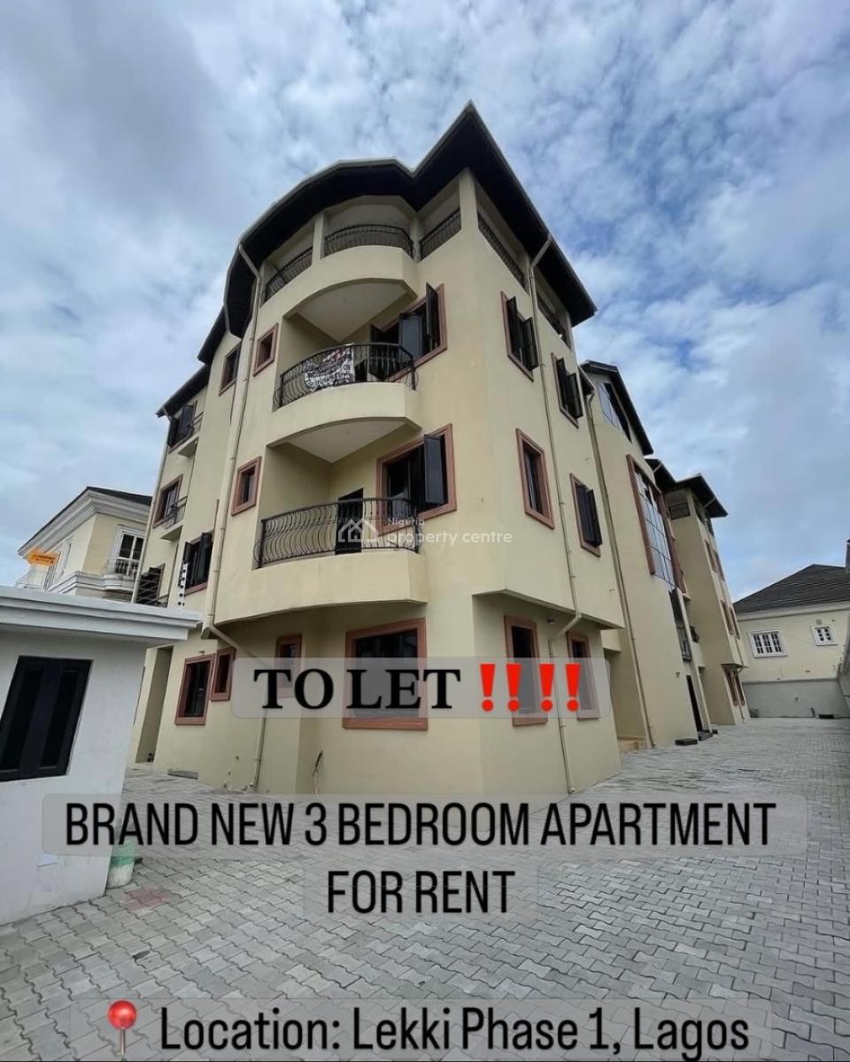 Brand New 3 Bedroom Apartment, Lekki, Lekki Phase 1, Lekki, Lagos, Flat / Apartment for Rent