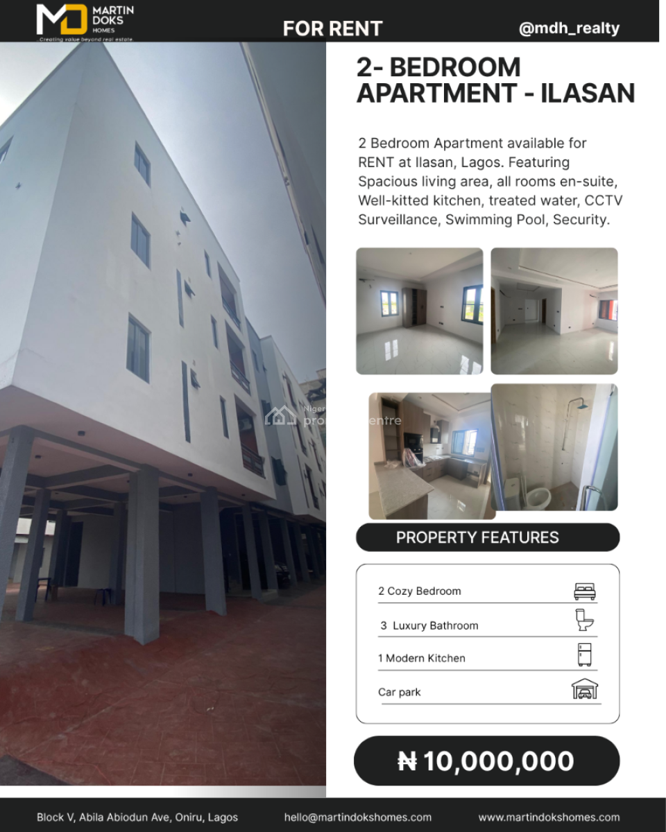 2 Bedroom Apartment with Bq Available, Ilasan, Lekki, Lagos, Flat / Apartment for Rent