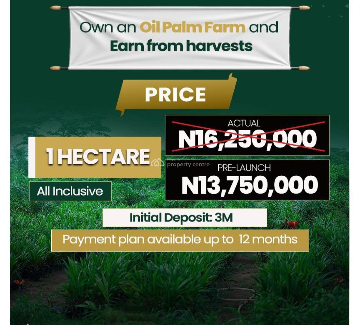 Agric Investment Palm Oil 3000 Sqm Mega Farm  Land, Nova Mega Farm Imala-anigbado, Abeokuta North, Ogun, Land for Sale