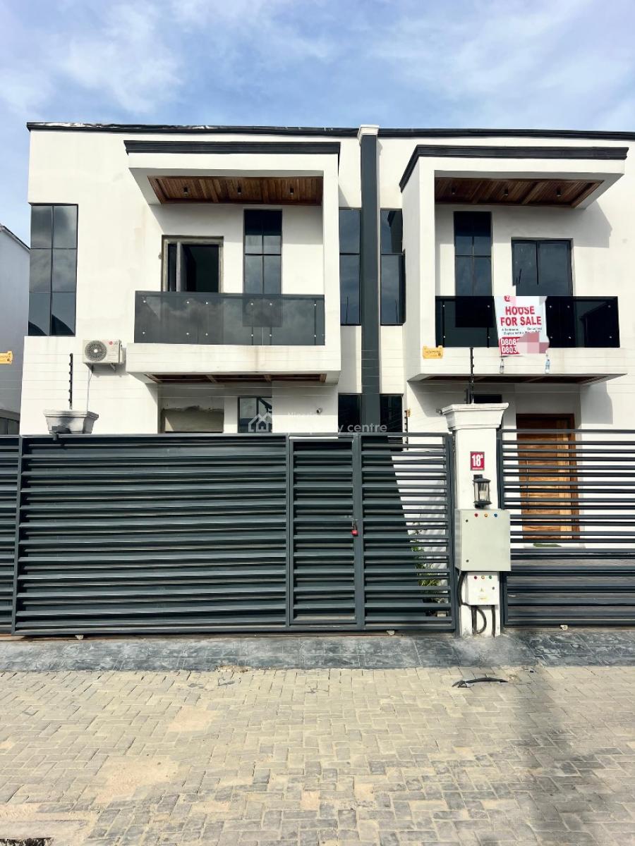 Well Built 4 Bedroom Semi Detached Duplex with Bq in a Secured Estate, Chevron, Lekki, Lagos, Semi-detached Duplex for Sale
