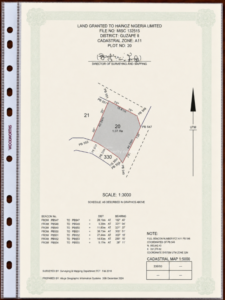 Prime Commercial Filling Station Land in Guzape Ii -- Plot 20, Guzape A11, Guzape District, Abuja, Commercial Land for Sale