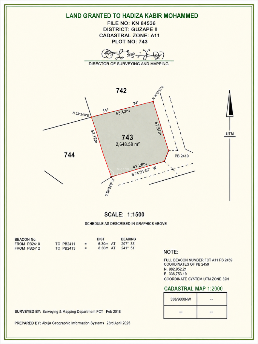 Exclusive Residential Plot in Guzape Ii Abuja, Guzape 2, A11, Guzape District, Abuja, Residential Land for Sale