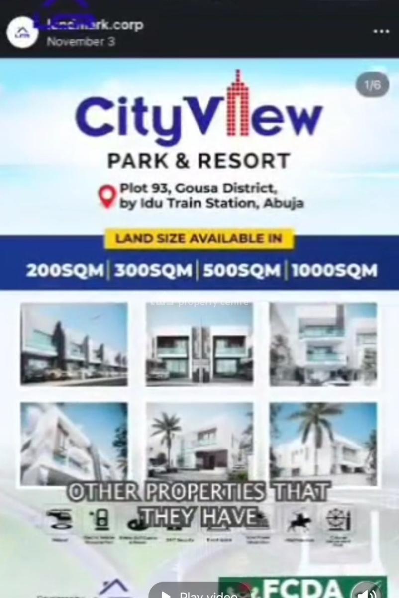 Land with Fcda and  C of O, Cityview Park & Resorts Gousa District, Idu Industrial, Abuja, Mixed-use Land for Sale