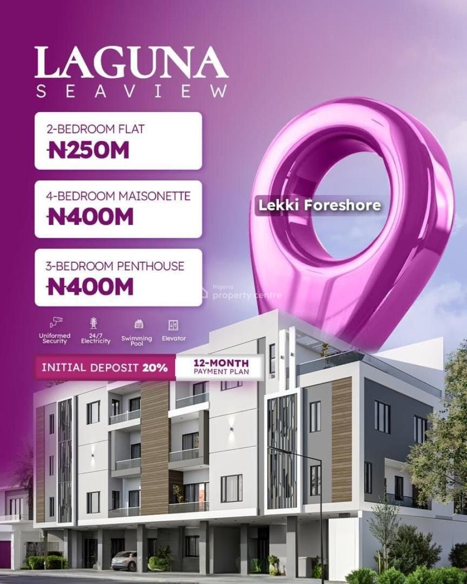 Luxury 4 Bedroom Apartments with Stunning Lagoon View, Laguna Seaview / Foreshore, Lekki Phase 1, Lekki, Lagos, Terraced Duplex for Sale