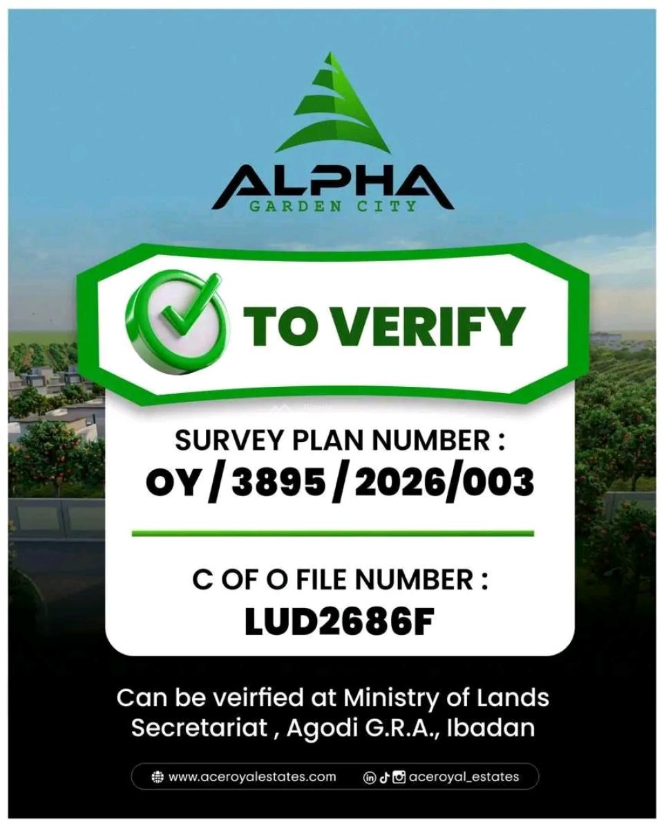 Alpha Garden City Resort, Along Circular Road Oluyole Local Govt, Ibadan, Oyo, Residential Land for Sale