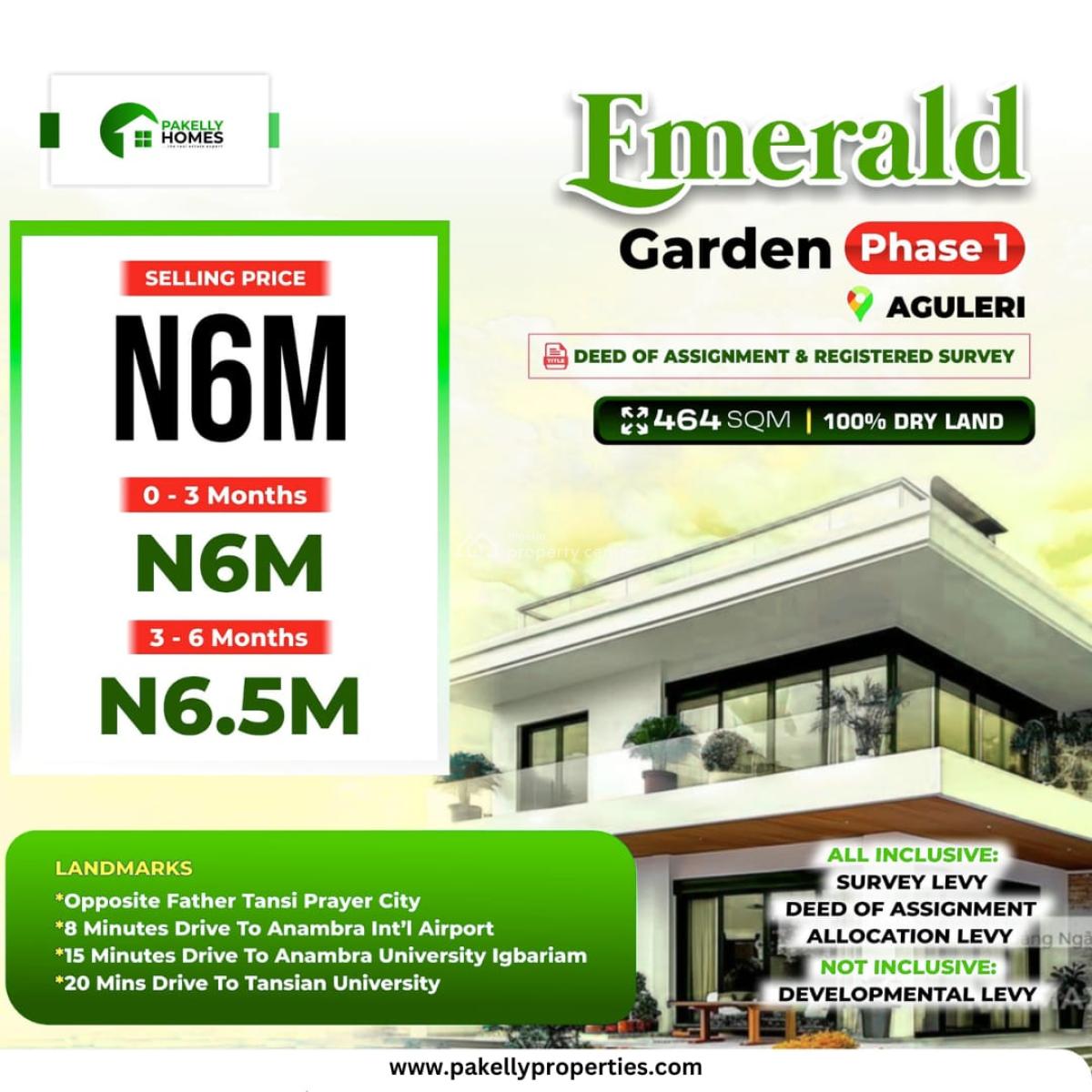 Emerald Garden Aguleri Phase 1, Aguleri, Anambra, Residential Land for Sale