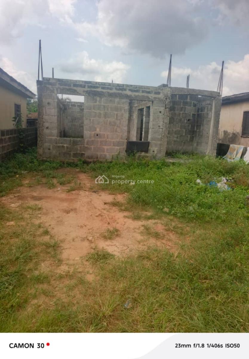 Profitable Half Plot of Land with Developing 4 Bedrooms, Ikola, Command, Meiran, Agege, Lagos, Detached Bungalow for Sale