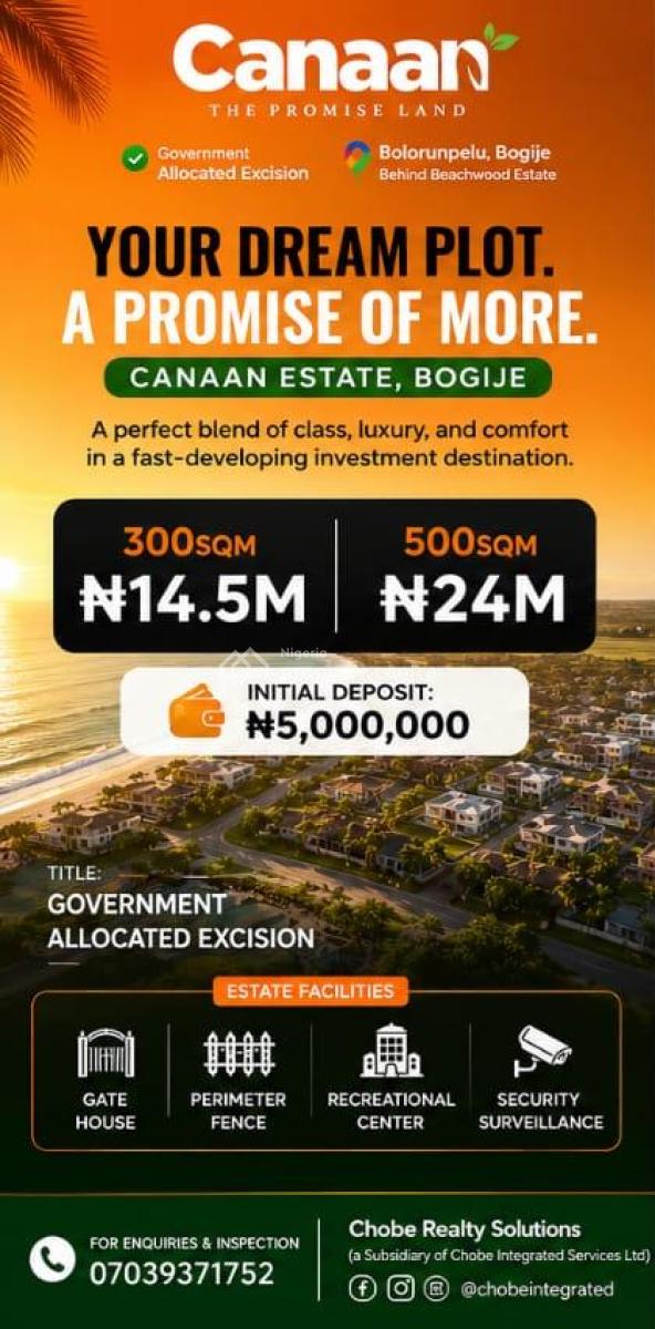 Luxury Dry Land in a Strategic Location, Cannan Estate, Ibeju Lekki, Lagos, Residential Land for Sale