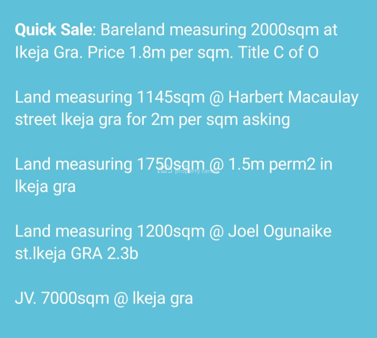 Land in Ikeja, Ikeja, Lagos, Ikeja, Lagos, Mixed-use Land for Sale