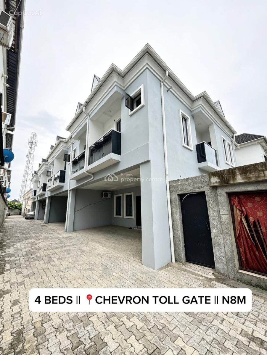 Spacious and Well Designed 4 Bed Terrace Duplex, Chevron Toll Gate, Lekki, Lagos, Terraced Duplex for Rent