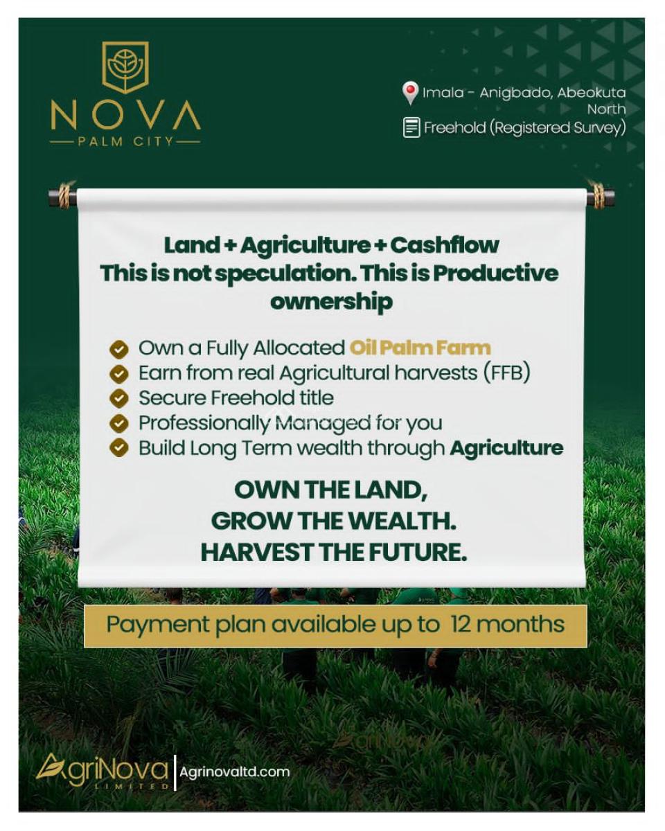 Own The Palm Plantation, Grow The Wealth, Harvest The Future, Agri-nova Palm City, Imala Anigbado, Abeokuta North, Ogun, Commercial Land for Sale