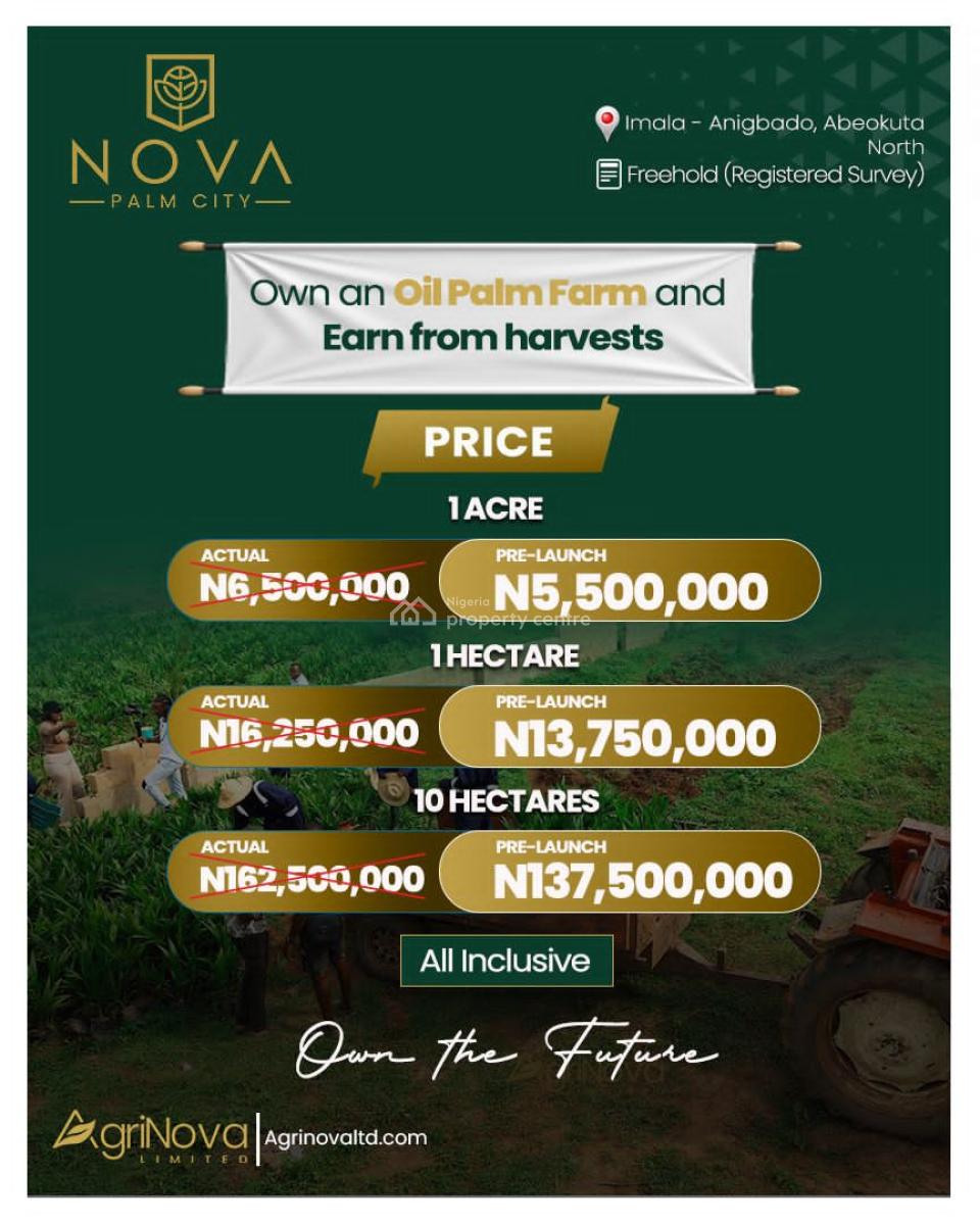 Own The Palm Plantation, Grow The Wealth, Harvest The Future, Agri-nova Palm City, Imala Anigbado, Abeokuta North, Ogun, Commercial Land for Sale