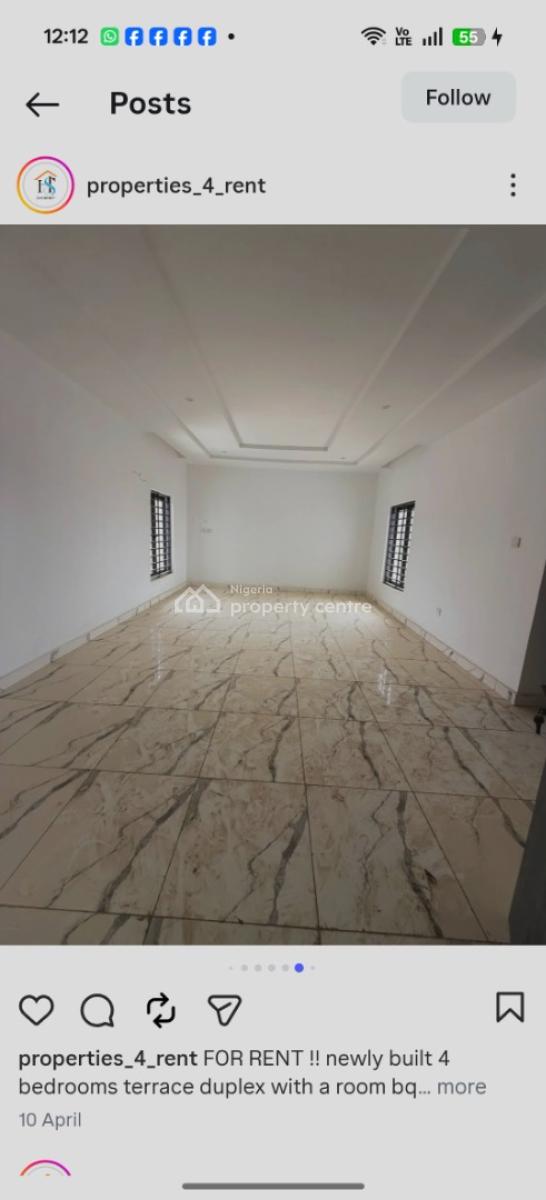New 3 Bedroom S/duplex with Bq, Apo Abuja, Apo, Abuja, Semi-detached Duplex for Rent