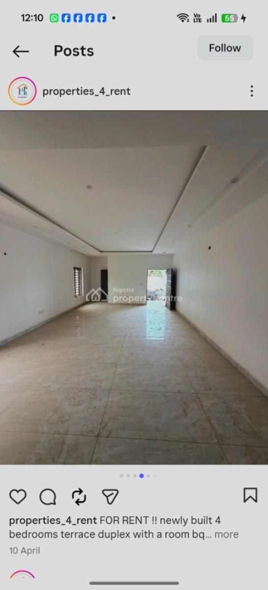 New 3 Bedroom S/duplex with Bq, Apo Abuja, Apo, Abuja, Semi-detached Duplex for Rent