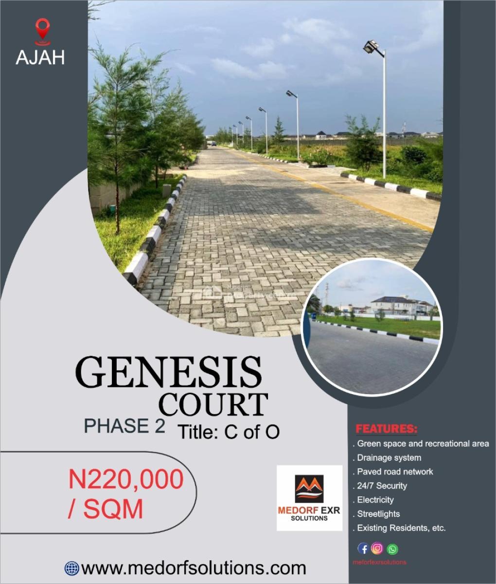 Buy and Build Land with C of O in a Secured Beautiful Estate, Beside Cooperative Villa Estate, Badoore Ajah, Ajah, Lagos, Residential Land for Sale
