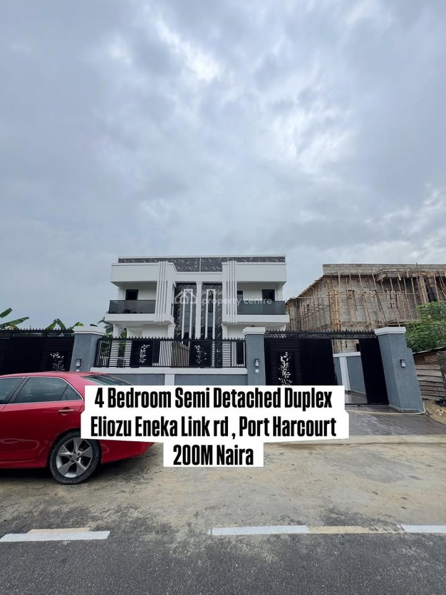 Newly Built 4 Bedroom Semi-detached Duplex, Shell Cooperative Off Eliozu Road, Eliozu, Port Harcourt, Rivers, Semi-detached Duplex for Sale