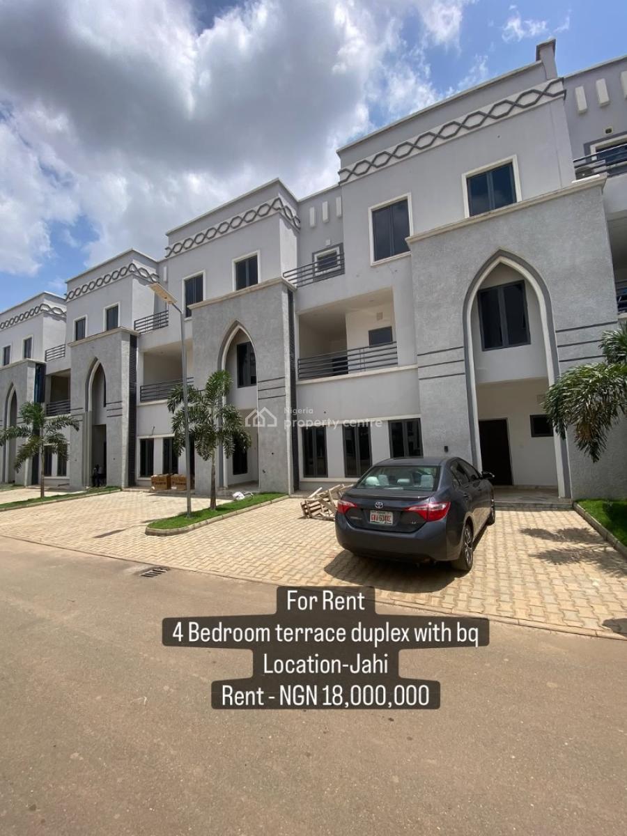 4 Bedroom Terrace Duplex with Bq, Jahi Abuja, Jahi, Abuja, Terraced Duplex for Rent