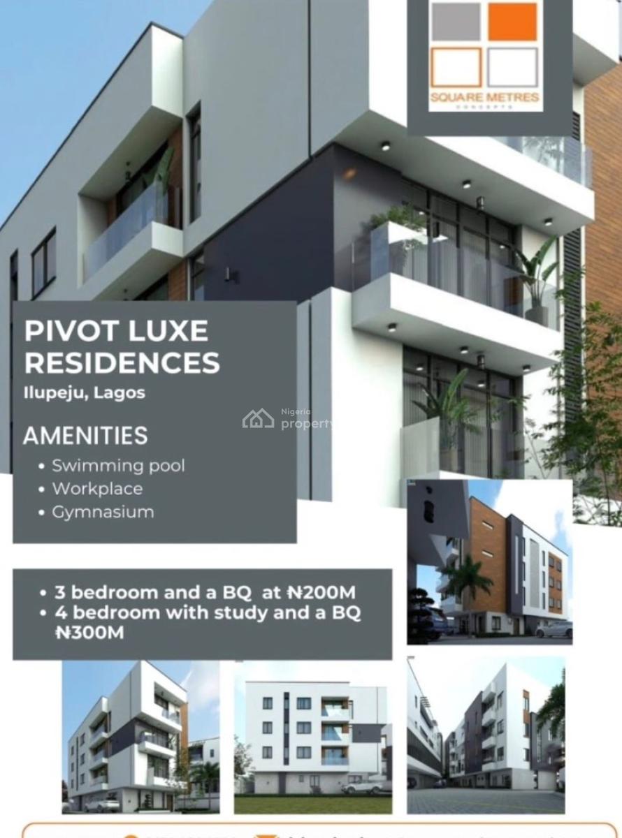 Off Plan Discounted Luxury Development 3 Bedroom Flat with Bq, Ilupeju Lagos, Ilupeju, Lagos, Flat / Apartment for Sale