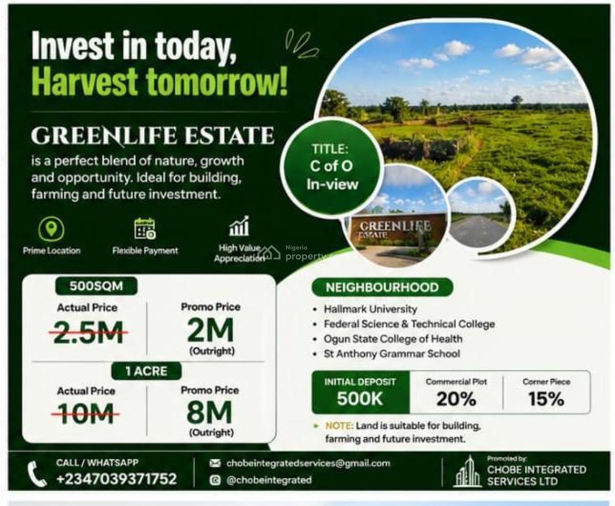 Invest in Acres of Affordable Dry Land, Green Life Estate Ijebu Itele, Ijebu East, Ogun, Mixed-use Land for Sale