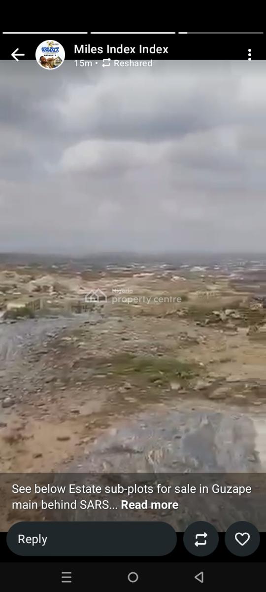 1000sqm Guzape The Title Document Is Global Cofo Direct Allocation., Guzape Main Close to Sars, Guzape District, Abuja, Residential Land for Sale