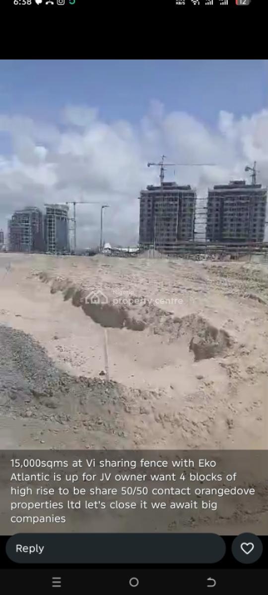 15000sqm Dry Land Sharing Fence with Eko Atlantic City Victoria Island, Victoria Island (vi), Lagos, Residential Land Joint Venture