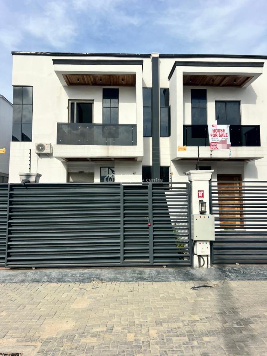 Well Built 4 Bedroom Semi Detached Duplex with Bq in a Secured Estate, Chevron, Lekki, Lagos, Semi-detached Duplex for Sale
