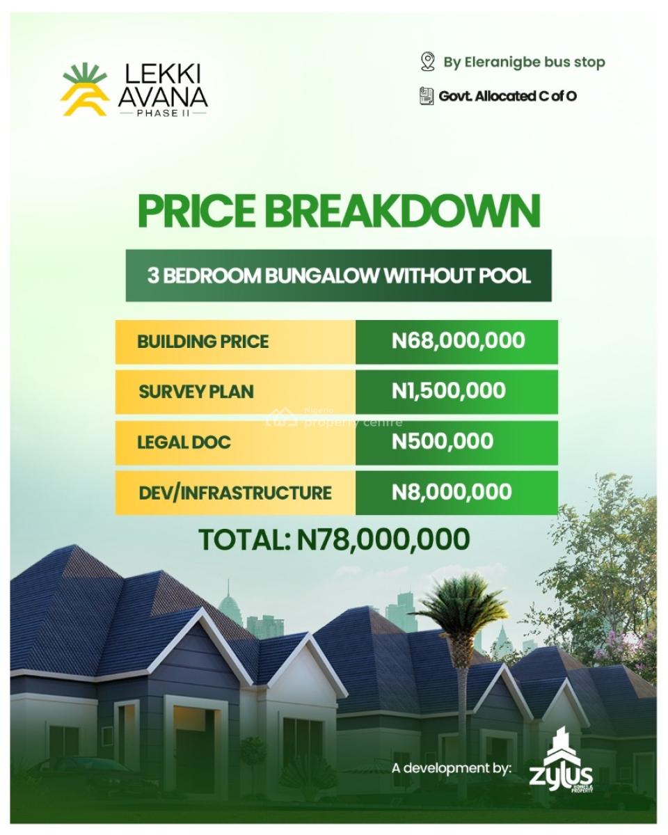 Luxury Fully Furnished Bungalow in a Vacation Perfect Home, Ibeju, Lagos, Detached Bungalow for Sale