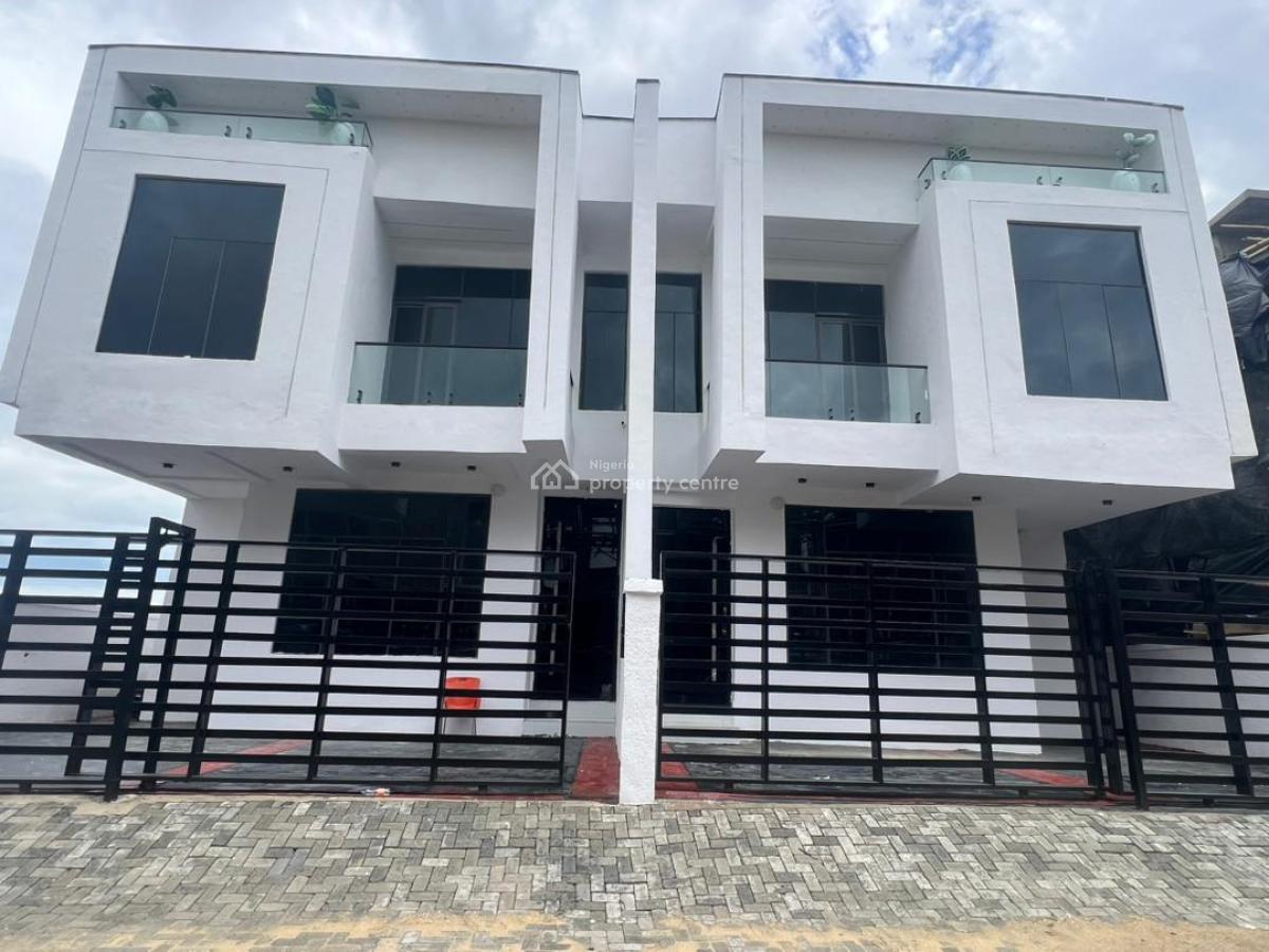 Water View 4 Bedroom Semi Detached Duplex with Bq, Palm City Estate, Lekki, Lagos, Semi-detached Duplex for Sale