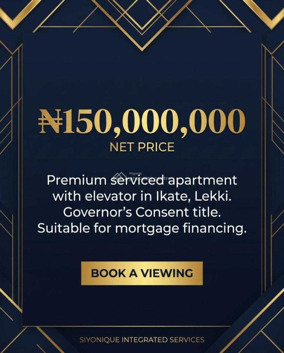 Serviced 2-bedroom Apartment with Elevator Suitable for Invest, Ikate, Lekki, Lagos, Block of Flats for Sale