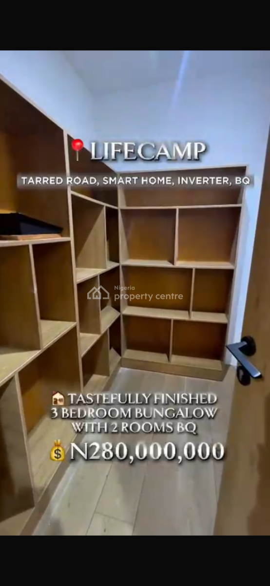 Lifecamp Listing ️   3 Bedroom Bungalow with 2 Rooms Bq Up, Life Camp, Abuja, House for Sale