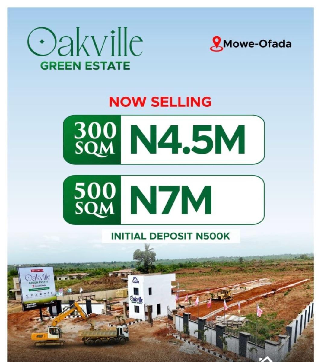Affordable Land for Sal in Mowe--ofada Near Lagos  Oak Ville Estate, Ofada, Mowe Ofada, Ogun, Residential Land for Sale
