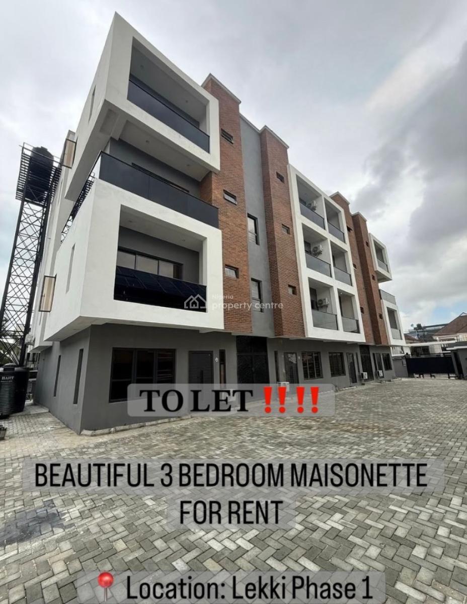 Beautiful 3 Bedroom Maisonette, Lekki Phase 1, Lekki Phase 1, Lekki, Lagos, Detached Duplex for Rent