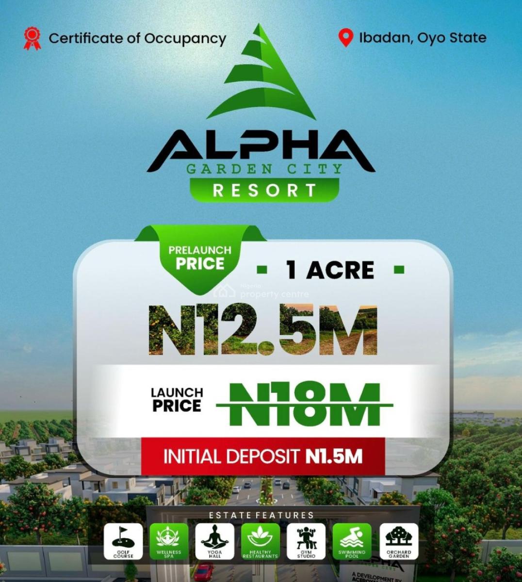 Own a Acre of Land, Alpha Garden City Resort, Ibadan, Oyo, Residential Land for Sale