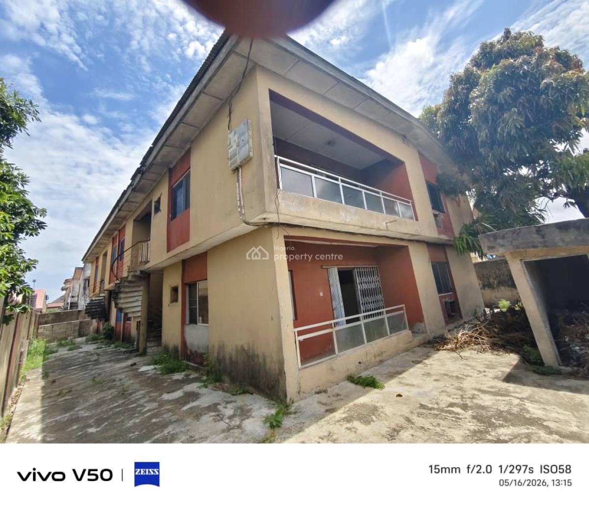 Solidly Built(refurbishable) Block of 4 Units of 3-bedroom Flat, Okota, Isolo, Lagos, Block of Flats for Sale