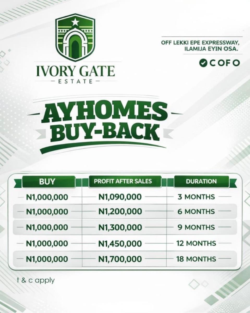 Ivory Gate Estate Buyback, Off Lekki-epe Expressway, Ilamija, Ibeju Lekki, Lagos, Land for Sale
