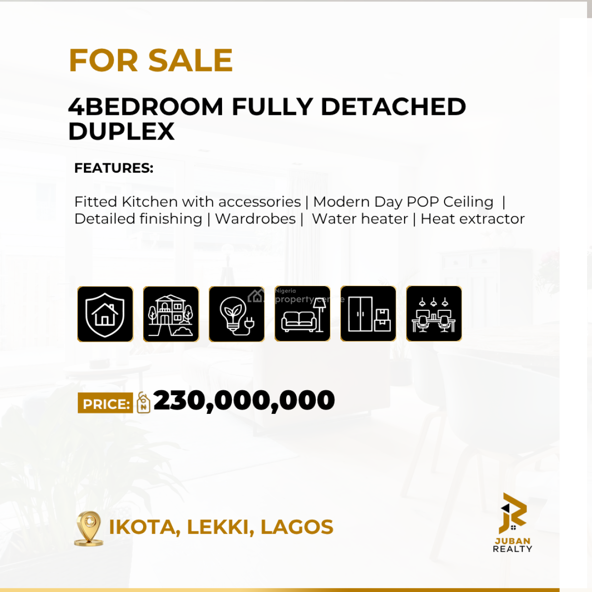 4bedroom Fully Detached Duplex, Ikota, Ikota, Lekki, Lagos, Detached Duplex for Sale