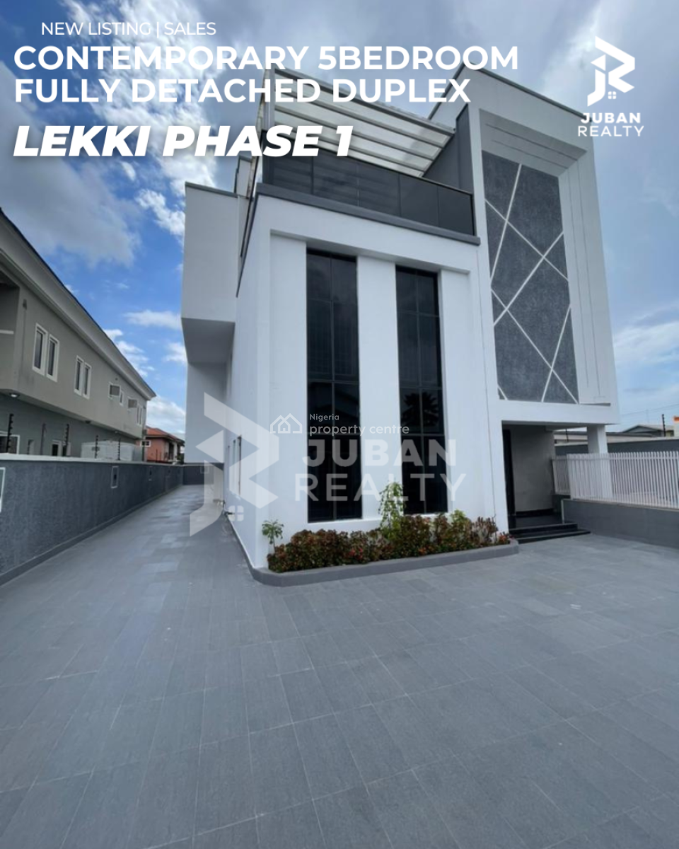 Contemporary 5bedroom Fully Detached Duplex, Lekki Phase 1, Lekki, Lagos, Detached Duplex for Sale