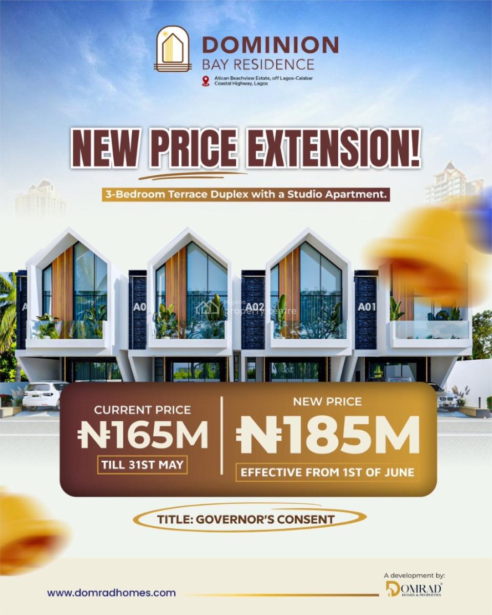 Affordable Duplex in Dominion Bay Residence with Studio Apartment, Dominion Bay Redidence ,off Lagos- Calabar Costal Road, Victoria Island (vi), Lagos, Terraced Duplex for Sale