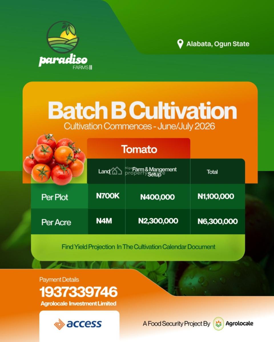 The Tomato Goldmine: Secure Your Farmland Today and Earn Yearly, Abeokuta North, Ogun, Mixed-use Land for Sale