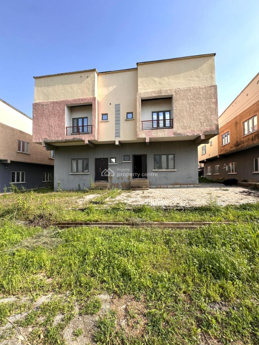 Newly Semi-finished Semi-detached 4 Bedroom Duplex with Bq, Life Camp, Abuja, Semi-detached Duplex for Sale