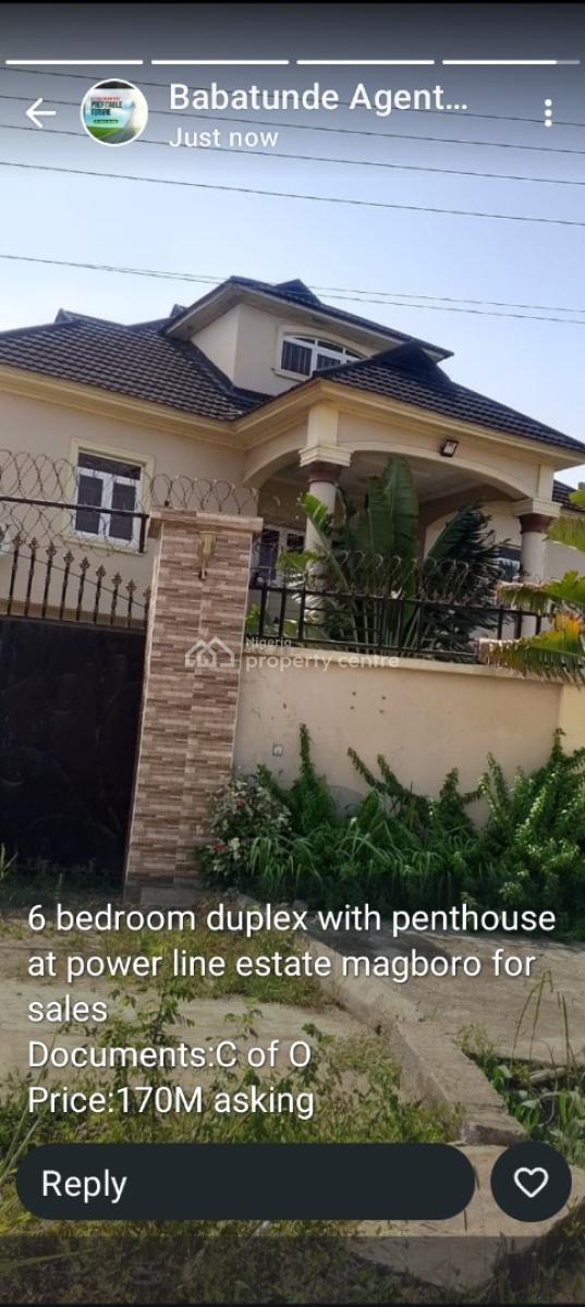 Fantastic 5bedroom Duplex at Magboro, Magboro, Ogun, Detached Duplex for Sale